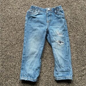 FINAL SALE 3/31/26 Old Navy Baby Boy Plaid Patch Jeans, Size 18-24 Months